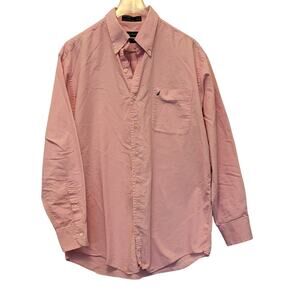 Nautica Shirt Mens Size 16 1/2 34/35 Pink Dress Button Up Long Sleeve